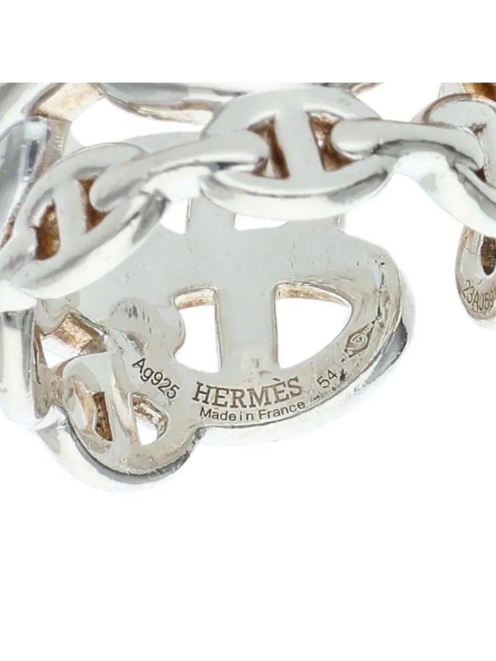 Hermes Chaine D'ancre Enchainee GM Silver Ring
